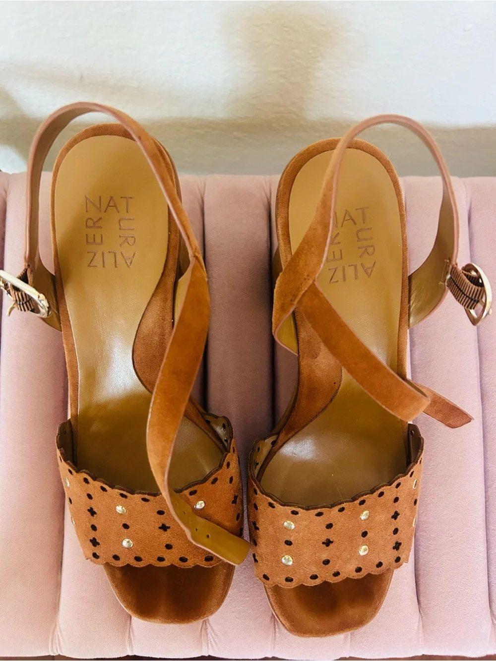 Suede Platform Slingback Sandals